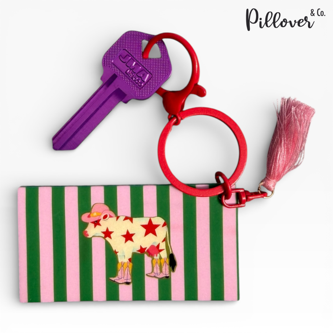 Llavero acrílico Vaca country