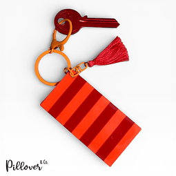 Llavero Acrílico Franjas Rojas
