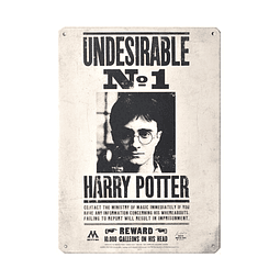Placa de Metal Harry Potter Undesirable Nº 1
