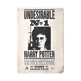 Placa de Metal Harry Potter Undesirable Nº 1