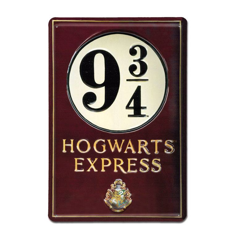 Placa de Metal 3D Harry Potter Platform 9 3/4