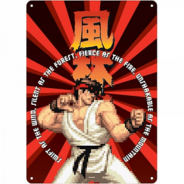 Placa de Metal Street Fighter Ryu