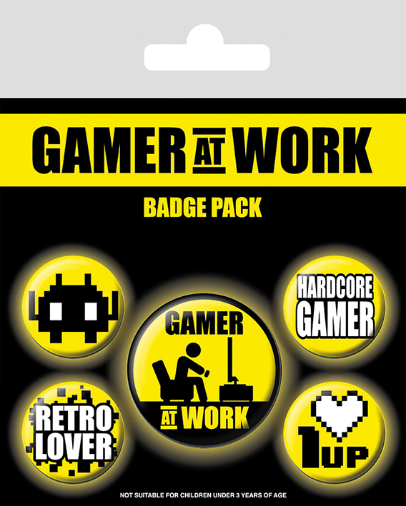 Pins Gamer at Work (5-Pack)