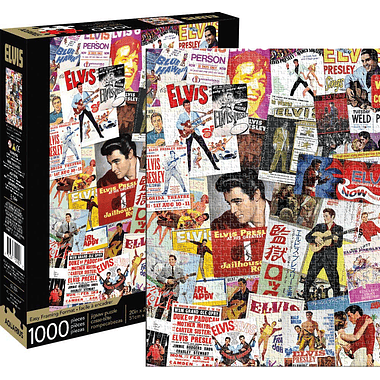 Puzzle 1000 Peças Elvis Presley Movie Poster Collage
