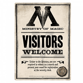 Placa de Metal Harry Potter Ministry of Magic