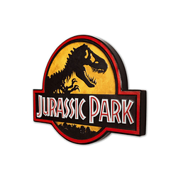 Placa de Metal Jurassic Park Logo