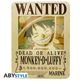 Placa de Metal: One Piece - Wanted Luffy