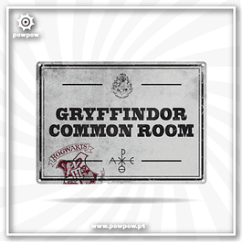 Placa Metálica Harry Potter Gryffindor Common Room