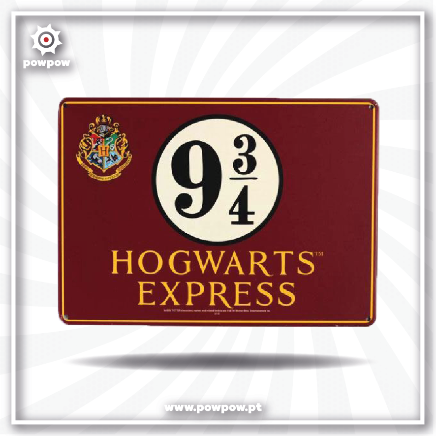 Placa de Metal Harry Potter - Platform 9 3/4
