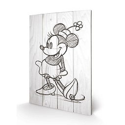 Quadro em Madeira Minnie Mouse Sketched