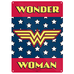 Placa de Metal Wonder Woman Logo