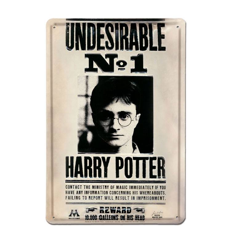 Placa de Metal 3D Harry Potter Undesirable Nº 1