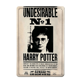 Placa de Metal 3D Harry Potter Undesirable Nº 1