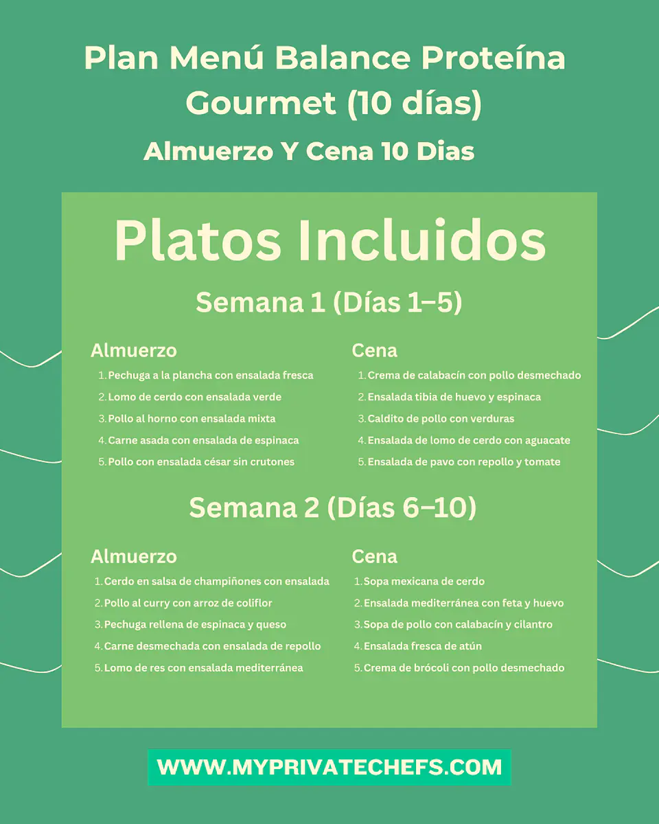 Menú Balance Proteína – (10 Días Almuerzo y Cena) 1