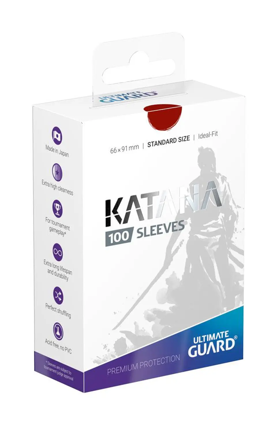 Ultimate Guard Katana Sleeves Standard Size (100) - Red 1