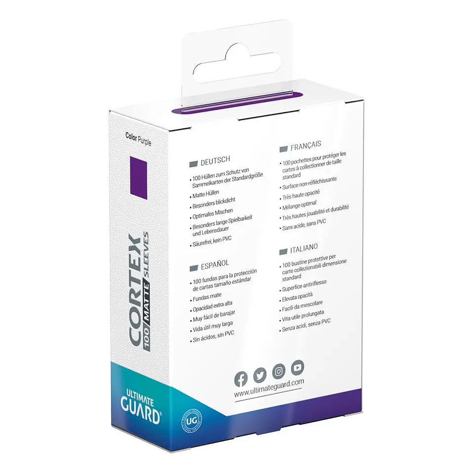 Ultimate Guard Cortex Sleeves Matte Standard Size (100) - Purple 3