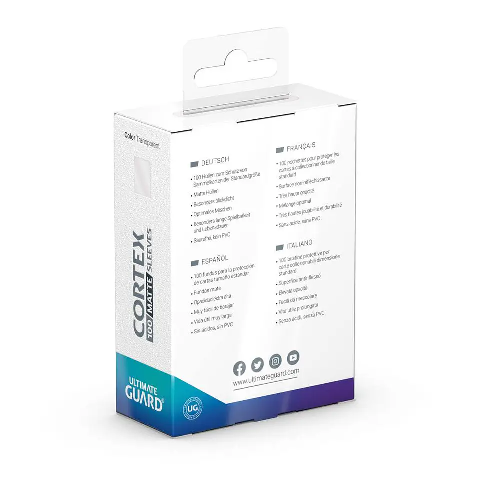 Ultimate Guard Cortex Sleeves Matte Standard Size (100) - Transparent 3