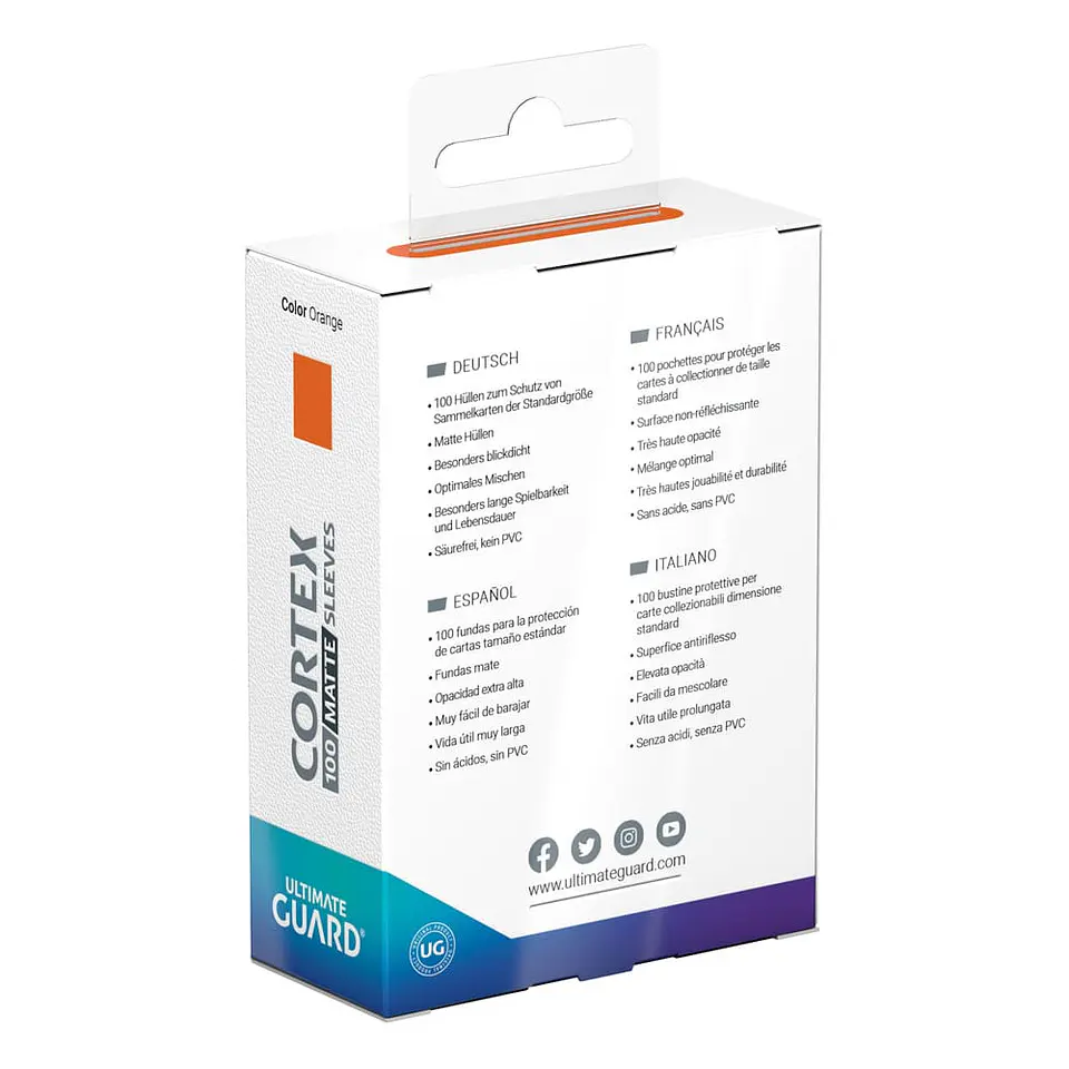 Ultimate Guard Cortex Sleeves Matte Standard Size (100) - Orange 3