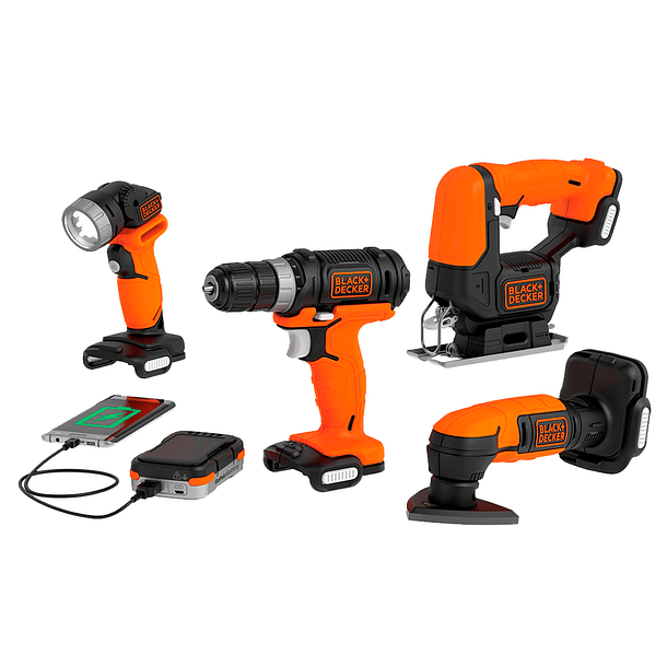 Kit Gopack 4 Herramientas Eléctricas 12v Black+decker Bdck502c1-b3 1