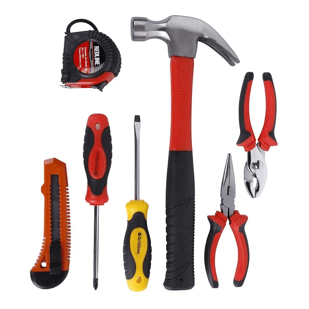 Kit De Herramientas Manuales Acero 7 Piezas Redline 1