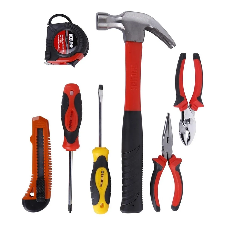 Kit De Herramientas Manuales Acero 7 Piezas Redline 1