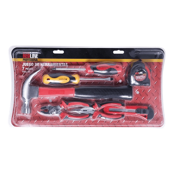 Kit De Herramientas Manuales Acero 7 Piezas Redline 7