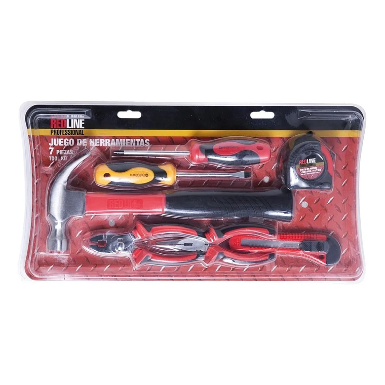 Kit De Herramientas Manuales Acero 7 Piezas Redline 7