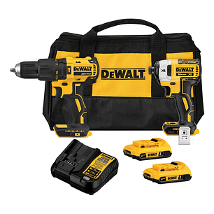 Taladro Percutor + Atornillador 20v + 2 Bat Dewalt Dck223...