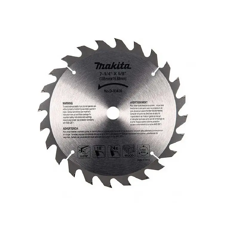 Disco Sierra Circular 7-1/4'' 24 Dientes Makita D-03436 1