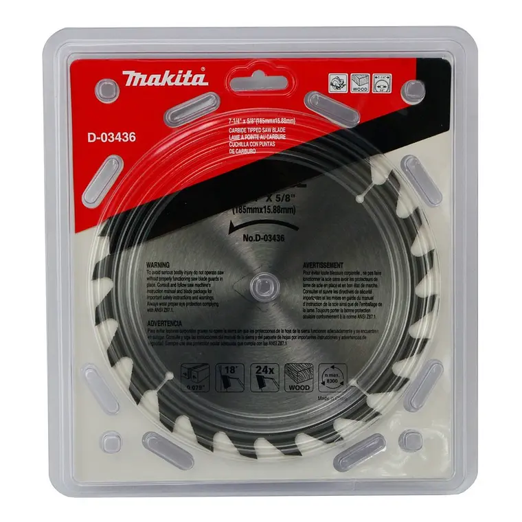 Disco Sierra Circular 7-1/4'' 24 Dientes Makita D-03436 2