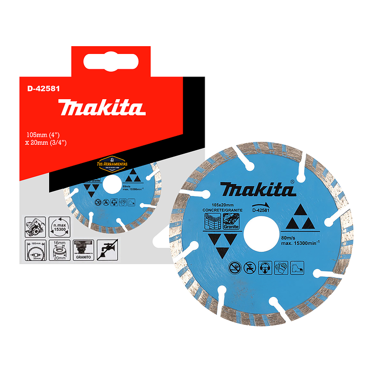 Disco Concreto Granito Turbo 105x20mm Makita D-42581 1