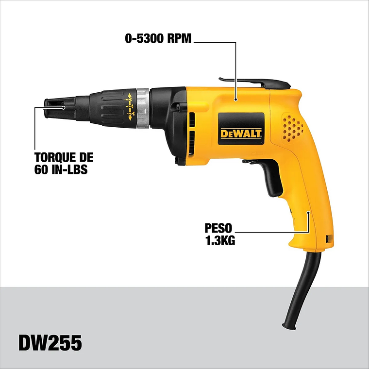 Atornillador Para Tablaroca 540w Dewalt Dw255 2
