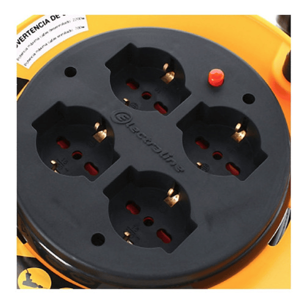 Alargador Carrete Eléctrico 4 Tomas 25m Schuko Electaline 3