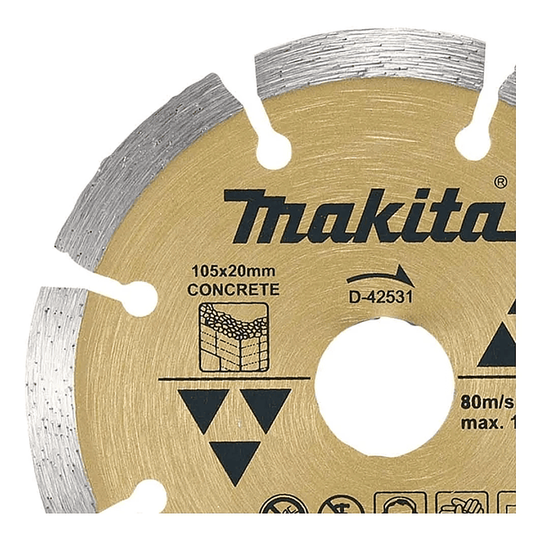 Disco Diamantado Segmentado 105x20mm + Anillo Makita D-42531 3