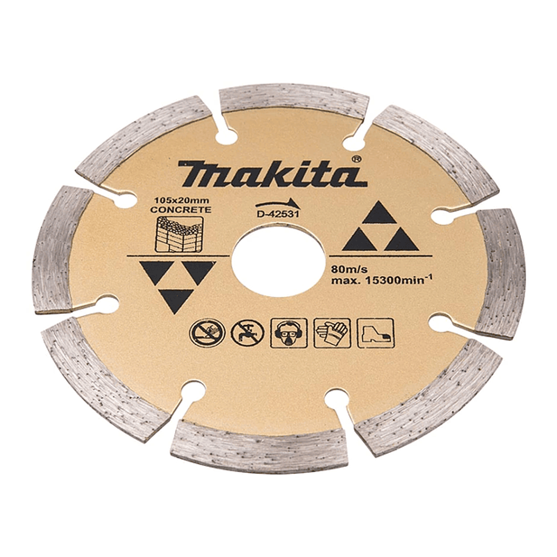 Disco Diamantado Segmentado 105x20mm + Anillo Makita D-42531 5