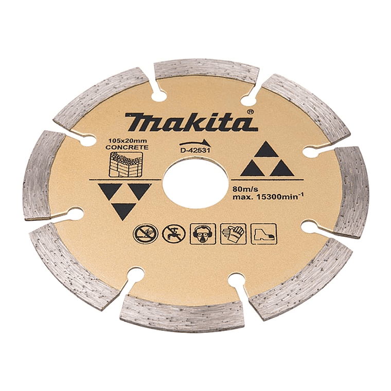 Disco Diamantado Segmentado 105x20mm + Anillo Makita D-42531 5