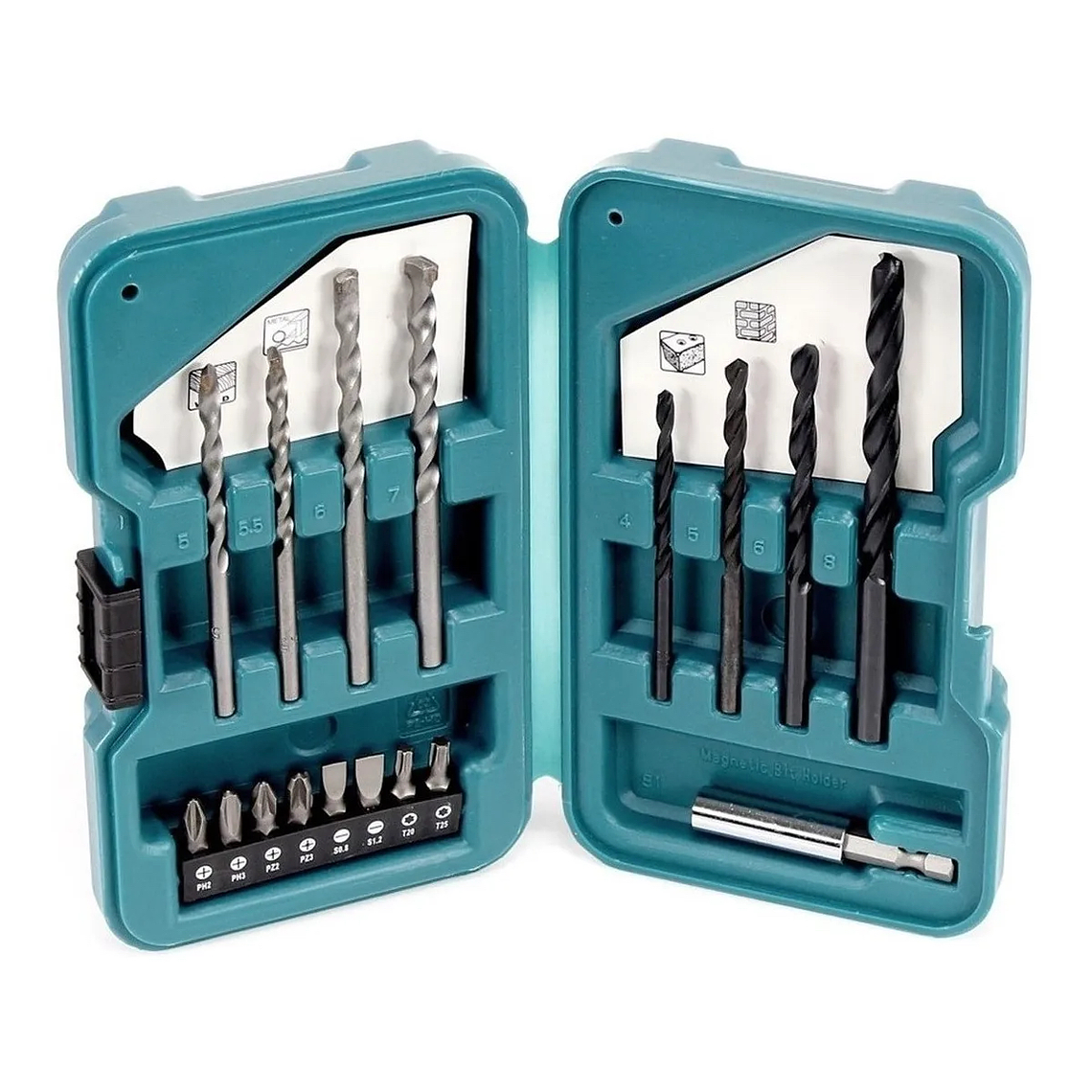 Set Puntas Brocas Madera Metal Concreto 17pcs Makita D-40216 1