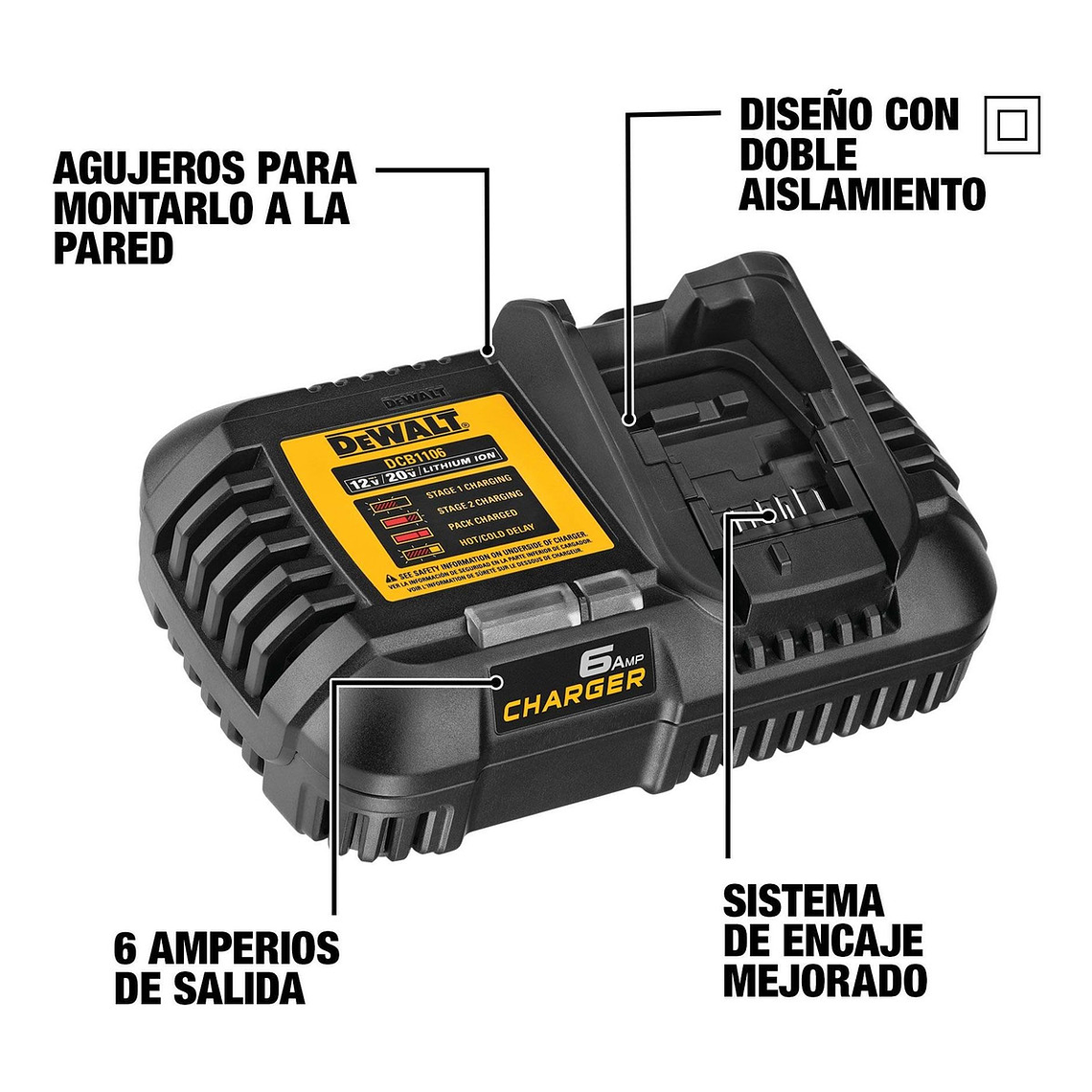 Cargador De Baterias 12v/20v Dewalt Dcb1106-b2 3