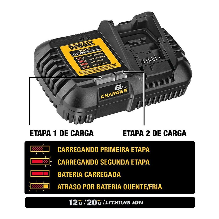 Cargador De Baterias 12v/20v Dewalt Dcb1106-b2 6
