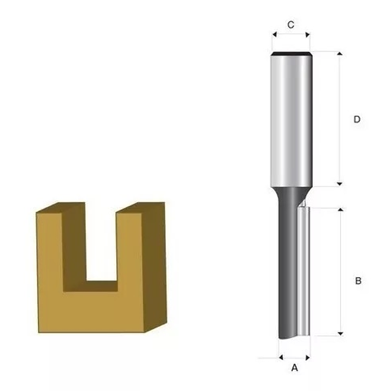 Fresa recta 1 Filo 1/4 Makita D-01286 4