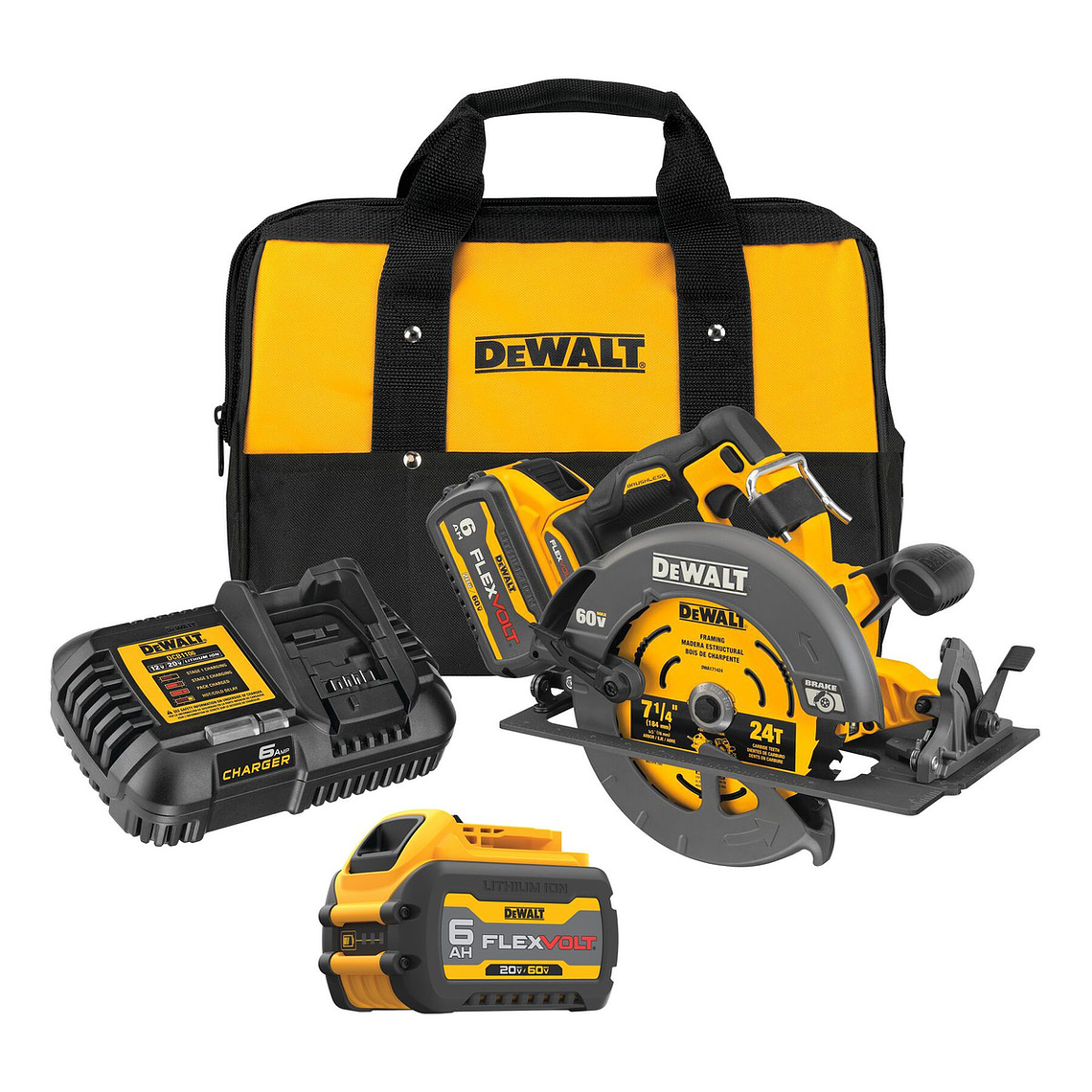 Kit Sierra Circular 7 1/4 + 2b +1c + Accs Dewalt Dcs578t2-b2 2