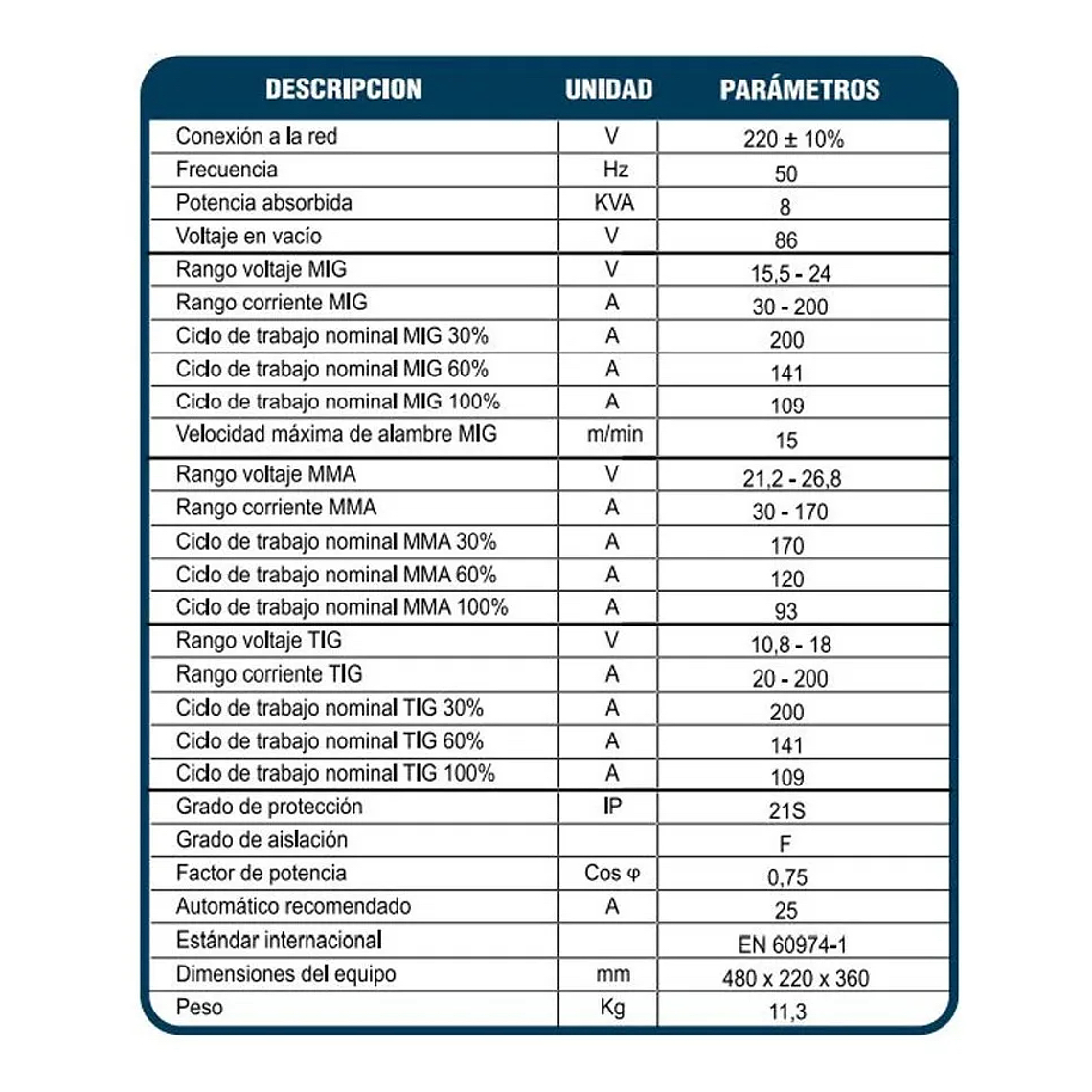 Soldadora Indura Compactmig 200 Proceso Mig/mma/tig) 4