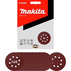 Discos Lija Velcro (10u) 125mm (5") Grano 60 Makita D-54508