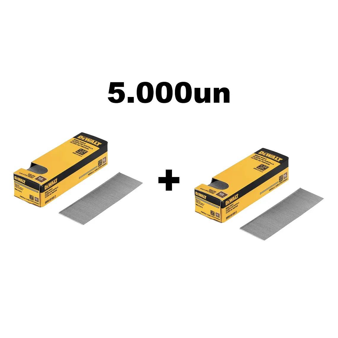 2 Cajas De 2500 Clavos Puntilla 18ga 1-1/2 Dewalt Dbn18150-2 1