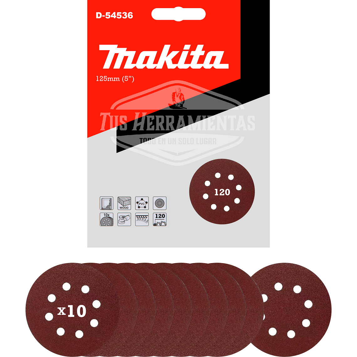 Discos Lija Velcro (10u) 125mm (5