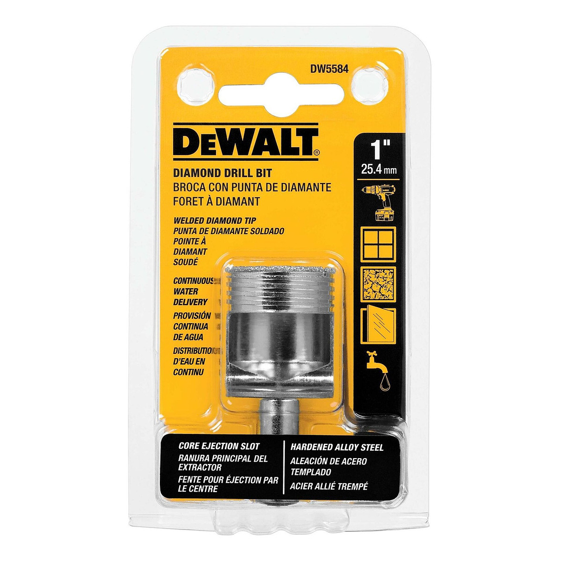 Broca Para Porcelanato 25.4mm Dewalt Dw5584 1