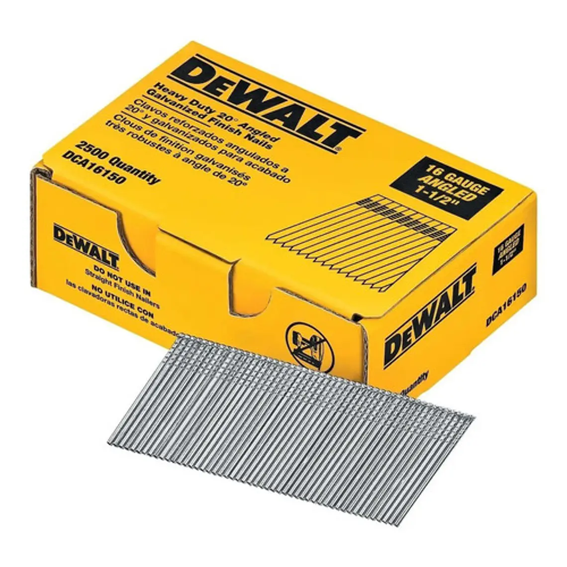 Caja De 2500 Clavos Reforzados 1-1/2 16ga Dewalt Dca16150 1