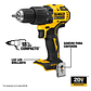 Taladro Percutor Atomic 1/2' 20v + 2 Bat Dewalt Dcd709d2-b2 - Miniatura 3