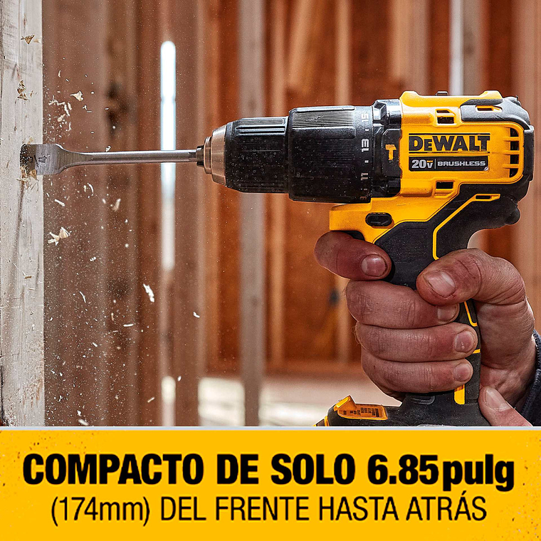 Taladro Percutor Atomic 1/2' 20v + 2 Bat Dewalt Dcd709d2-b2 4