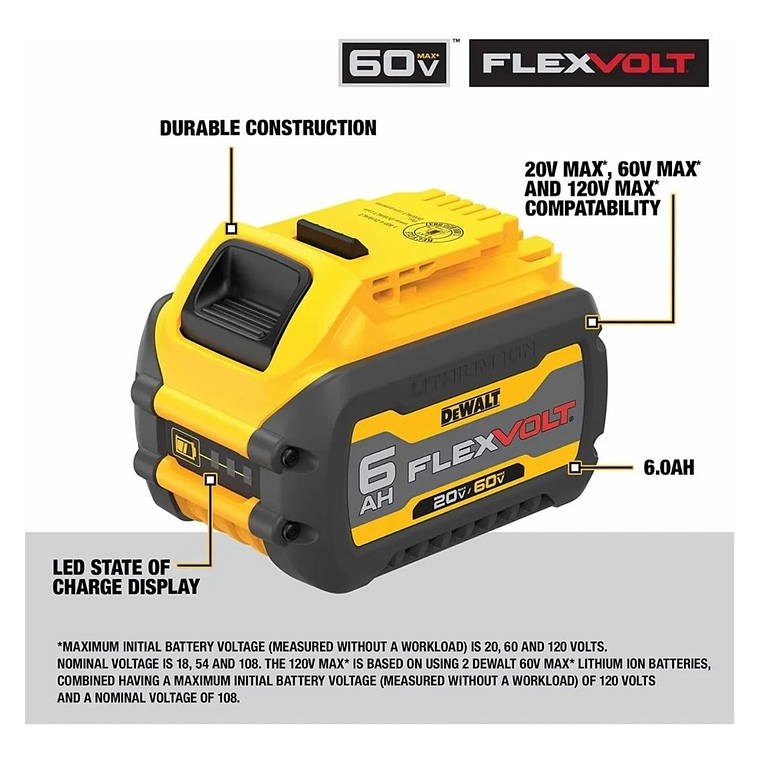 Bateria Flexvolt 60v 6ah DCB606 3